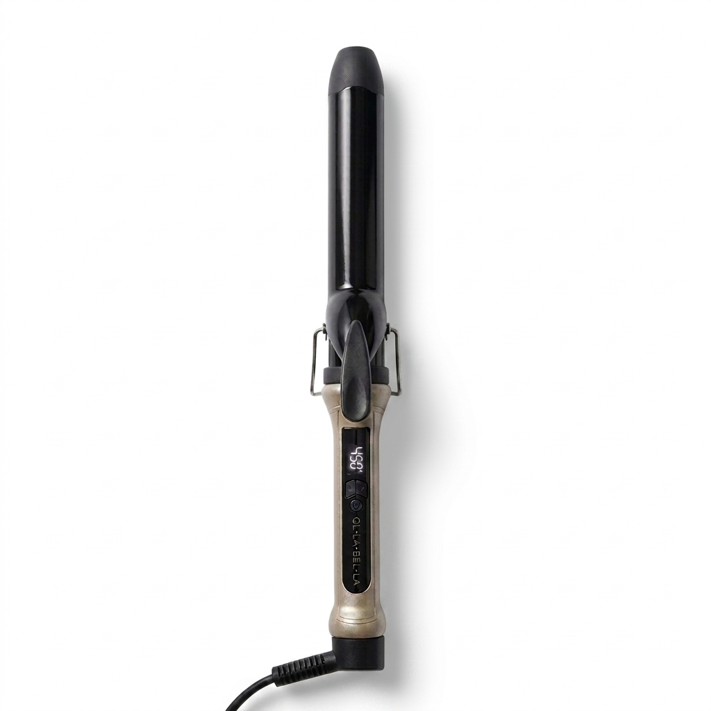 The Olla Bella 1.25" Ceramic Digital Curling Iron shown vertically on a white background.