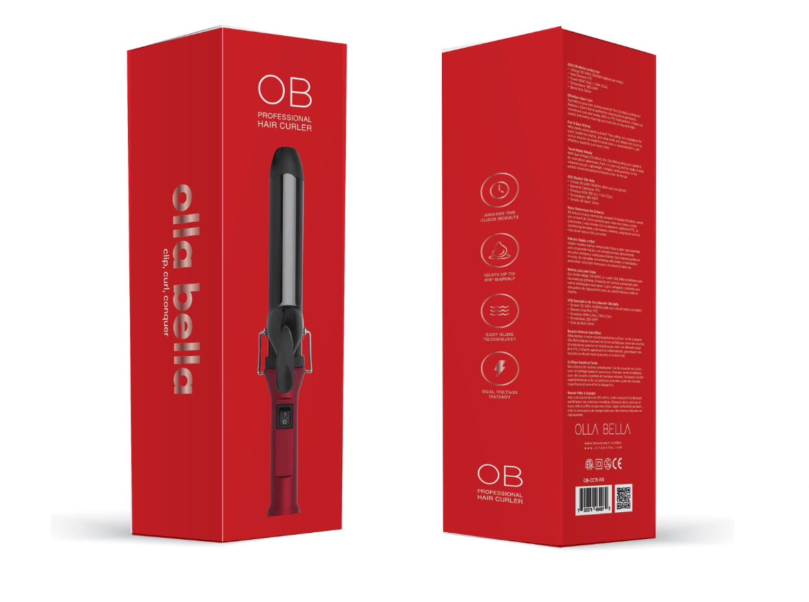 Olla Bella 1.25" Ceramic Curling Iron Packaging