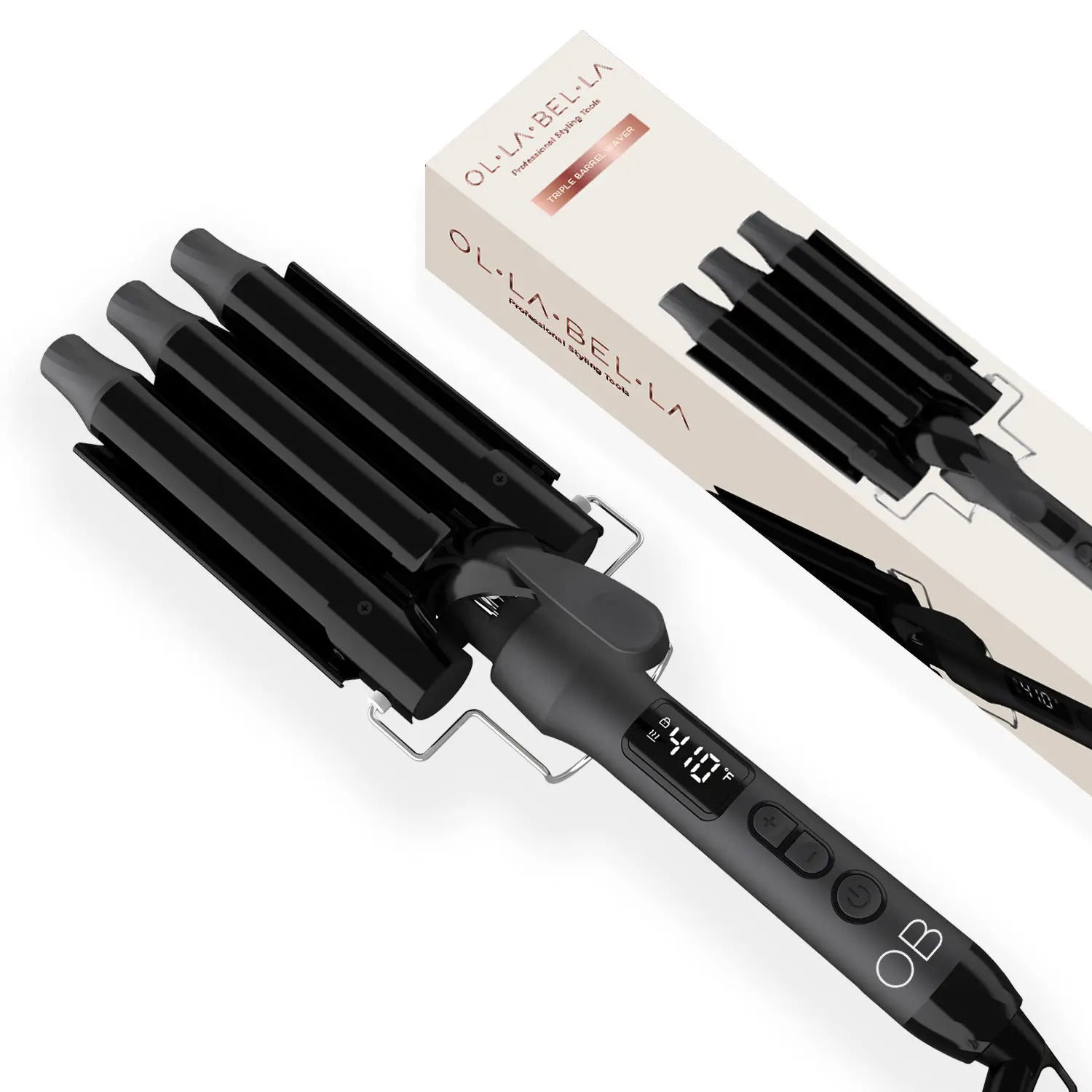 Olla Bella Beach Wave Curling Iron (3 Barrel Waver) Packaging Photo